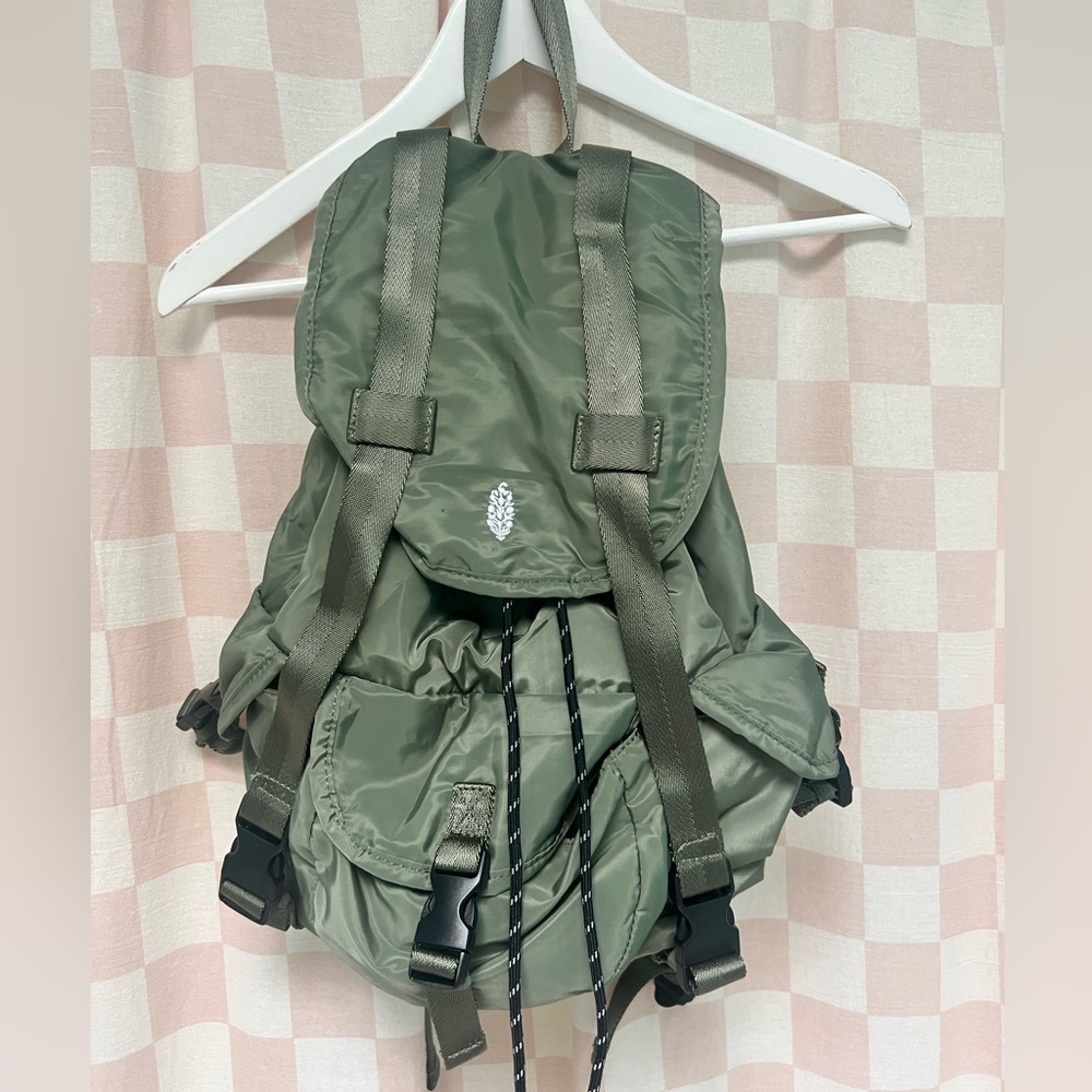 FP Movement by Free People Olive Green Nylon Drawstring Backpack